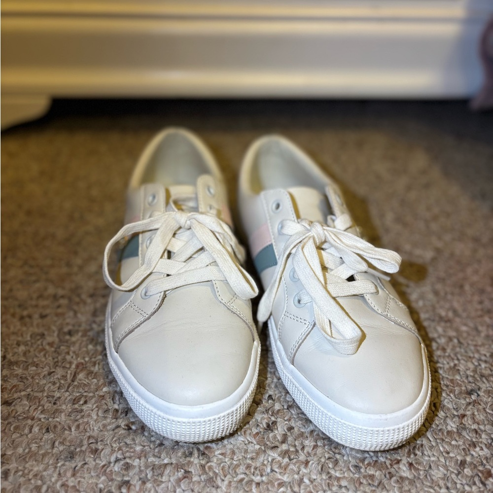 Ralph Lauren Cream Sneakers with Striped Detail